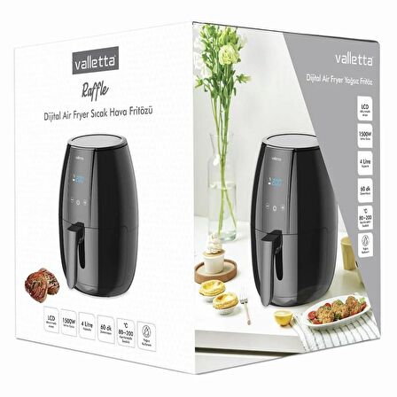 PerClass VLT5012 Raffle Digital Airfryer 4 Lt Sıcak Hava Fritözü-Siyah
