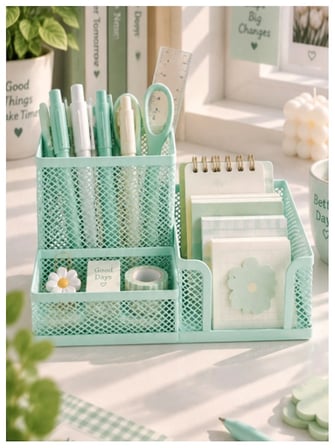 Maxx Metal Perfore Set organizer kalemlik 3 lü Pastel Renk Karışık renk