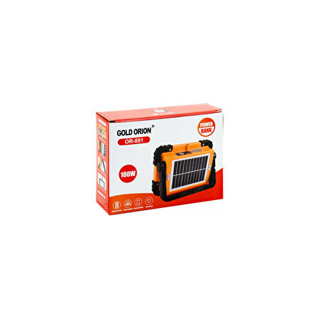 GOLD ORİON EL FENERİ GÜNEŞ PANELİ USB ŞARJLI 100W OR-881 8459