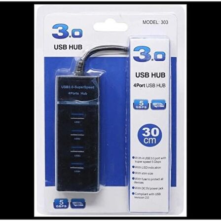 USB 3.0 4 Port USB Çoklayıcı Hub 30 cm Kablo