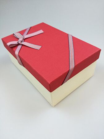 KUTU KIRMIZI-KREM 23CM X 26CM X 9CM