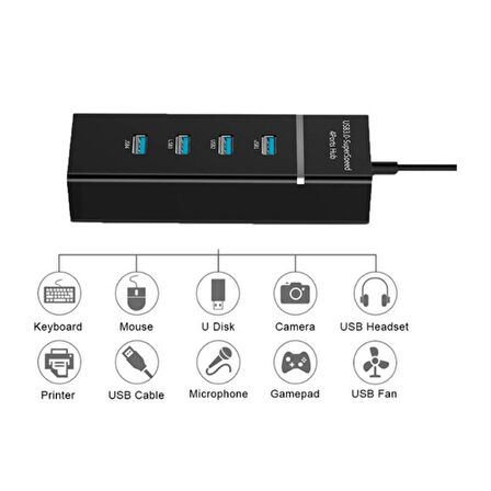 Daytona A-303 USB 3.0 To 4xUSB 3.0 Splitter 5Gbps Çevirici Çoklayıcı Hub Adaptör-A-303-61125