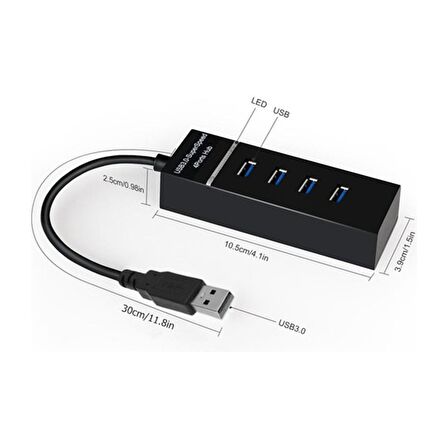 Daytona A-303 USB 3.0 To 4xUSB 3.0 Splitter 5Gbps Çevirici Çoklayıcı Hub Adaptör-A-303-61125