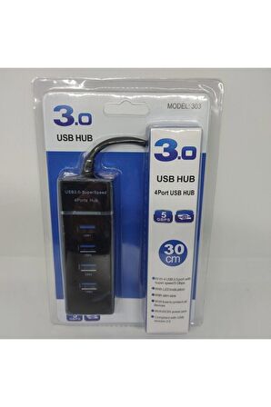 4 Port Usb 3.0 Hub Çoğaltıcı Çoklayıcı Çoklama 303 Siyah