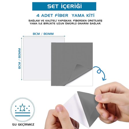 Argeus Kendinden Yapışkanlı Tamir Yaması Gri - (Mont, Şemsiye, Şişme Yatak)