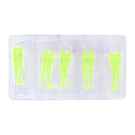 Silikon Kurt Yem - 1,1g 55mm - Fishack Wormix - 1 Adet - UV - Fluo Green - Karides Kokulu