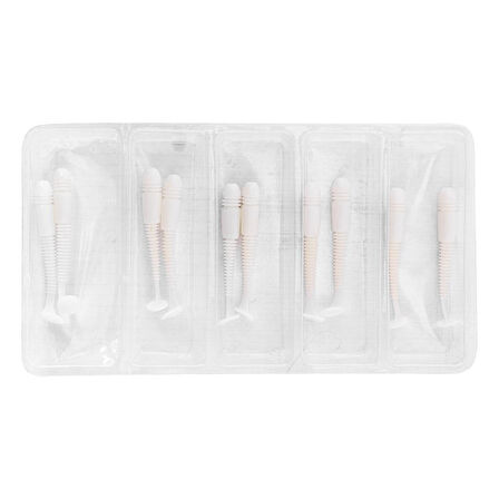 Silikon Kurt Yem - 1,1g 55mm - Fishack Wormix - 1 Adet - UV - Beyaz - Karides Kokulu