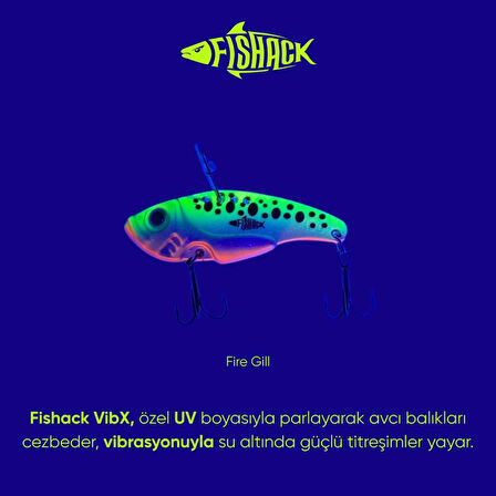 Vibrasyon Yem - LRF/Spin Jig - Fishack VibraX - 7g 40mm - Fire Gill - UV Boyalı