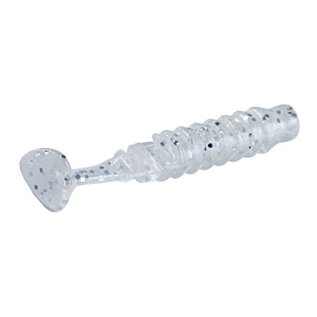 Silikon Kurt Yem - 1,5g 45mm - Fishack - 10 Adet - Simli Beyaz - Karides Kokulu