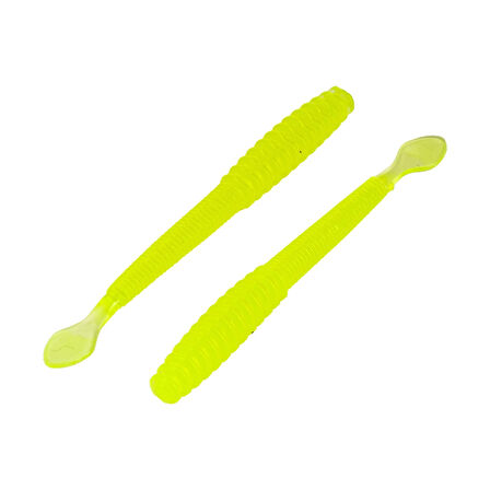 Silikon Sahte Kurt Yem - 2,2g 87mm - Fishack Wormix - Fluo Green - UV Silikon