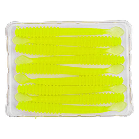 Silikon Sahte Kurt Yem - 2,2g 87mm - Fishack Wormix - Fluo Green - UV Silikon