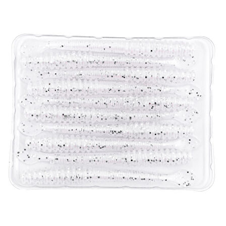 Silikon Sahte Kurt Yem - 2,2g 87mm - Fishack Wormix - Silver White