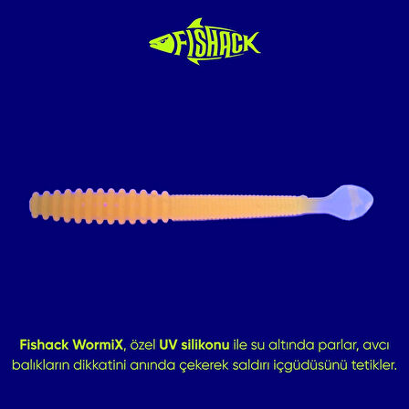Silikon Sahte Kurt Yem - 2,2g 87mm - Fishack Wormix - Orange - UV Silikon