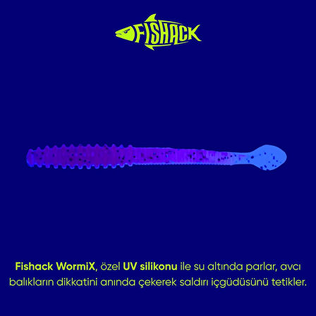 Silikon Sahte Kurt Yem - 2,2g 87mm - Fishack Wormix - Purple - UV Silikon
