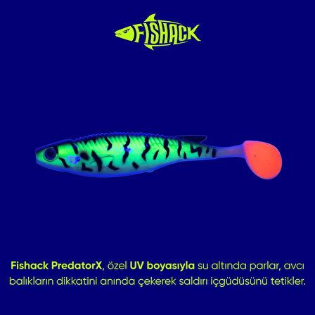 Silikon Sahte Balık - 10g 100mm - Fishack PredatorX - UV Boyalı - Bleed