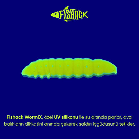 Silikon Kurt Yem - Fishack - 35mm - Peynir Kokulu - 20 Adet - Fluo Green - UV - Trout Bait