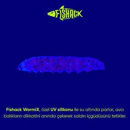 Silikon Kurt Yem - Fishack - 35mm - Sarımsak Kokulu - 20 Adet - Purple - UV - Trout Bait