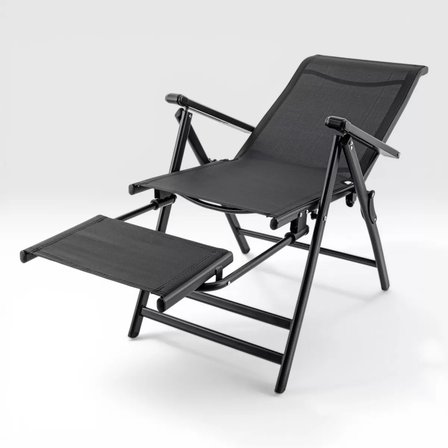 Sırt Ayarlı Katlanabilir Kamp Sandalyesi - 8 Kademeli - Bacak Uzatmalı - Recline - Katlanır Şezlong