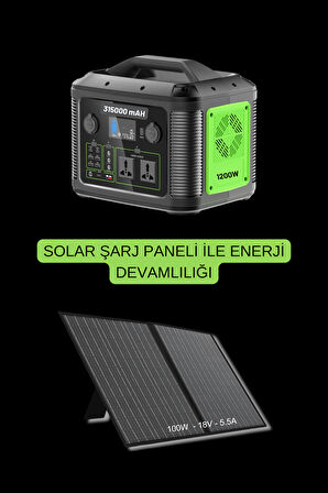 315.000 mAh 1200W Güçlü Hafif Taşınabilir Kamp ve Doğa İçin İdeal Tasarlanmış Güç Kaynağı