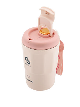 Daima Easy Go 380 ML 12 Saat Sıcak 12 Saat Soğuk Pembe Bardak Termos