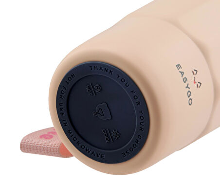 Daima Easy Go 380 ML 12 Saat Sıcak 12 Saat Soğuk Pembe Bardak Termos