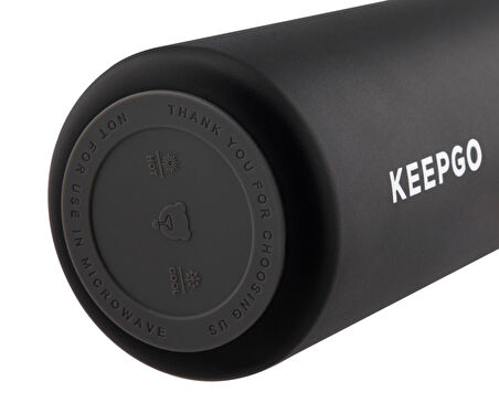 Daima Keep Go 750 ML 12 Saat Sıcak 24 Saat Soğuk Çelik Siyah Termos