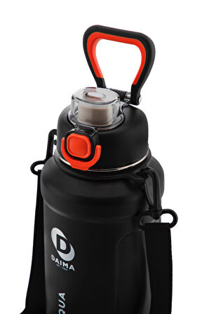 Daima Aqua 1000 ML 12 Saat Sıcak 24 Saat Soğuk Çelik Siyah Termos