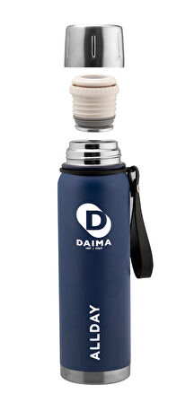 Daima Allday 750 ML 12 Saat Sıcak 24 Saat Soğuk Lacivert Termos  