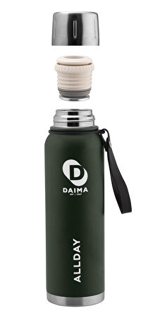 Daima Allday 1000 ML 12 Saat Sıcak 24 Saat Soğuk Yeşil Termos
