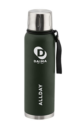 Daima Allday 1000 ML 12 Saat Sıcak 24 Saat Soğuk Yeşil Termos