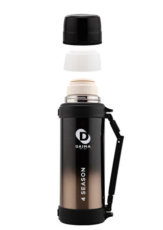 Daima 4 Season 1800 ML 12 Saat Sıcak 24 Saat Soğuk Siyah Termos