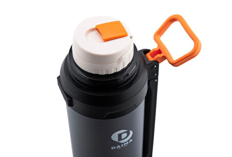 Daima Faraway 2500 ML 12 Saat Sıcak 24 Saat Soğuk Bardaklı Gri Termos