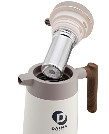 Daima Enjoy 1680 ML 12 Saat Sıcak 24 Saat Soğuk Beyaz Termos 