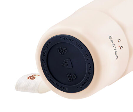 Daima Easy Go 380 ML  12 Saat Sıcak 12 Saat Soğuk Beyaz Bardak Termos Beyaz 