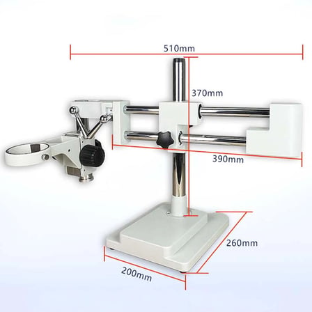 SZM Mikroskop Standı Çift Kollu Hareketli Bom Stand- Beyaz (Ø76mm Tutucu / 380mm Sütun)