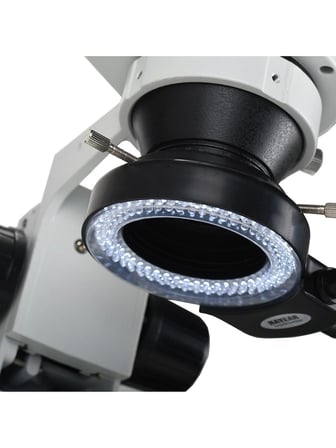 144 LED Stereo Mikroskop Halka Işık - Dimmerli Parlaklık Ayarlı Ring Light Aydınlatma (Siyah)