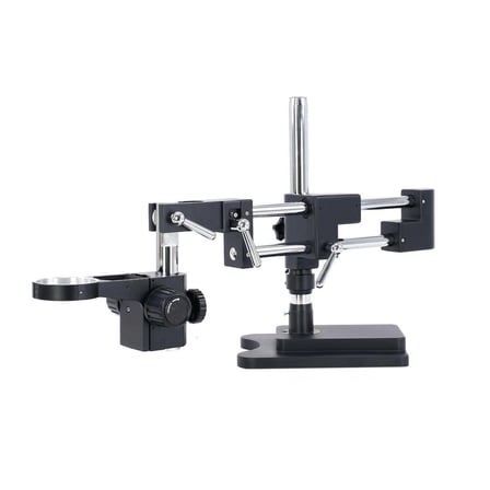 SZM Mikroskop Standı Çift Kollu Hareketli Bom Stand- Siyah (Ø76mm Tutucu / 380mm Sütun)