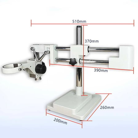SZM Mikroskop Standı Çift Kollu Hareketli Bom Stand- Siyah (Ø76mm Tutucu / 380mm Sütun)