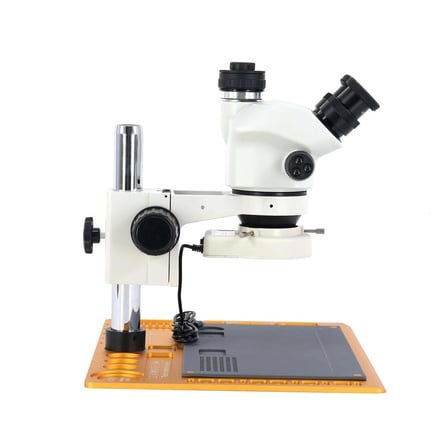 Mikroskop ZS 7050P Trinoküler Mikroskop Seti - 7X-50X Zoom, 0.5X CTV, LED Işıklı ve Alüminyum Pedli Gold Tabla Set
