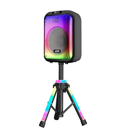 NDR-102B Siyah RGB Ledli Dahili Mikrofon&Kumanda Bluetooth