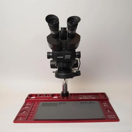 Myscope Td-7s Kamera Yuvalı Profesyonel Trioküler Siyah Kafa Tamir Mikroskobu ve LED Işıklı Geniş Kırmızı Çalışma Tablası (MY-7S)