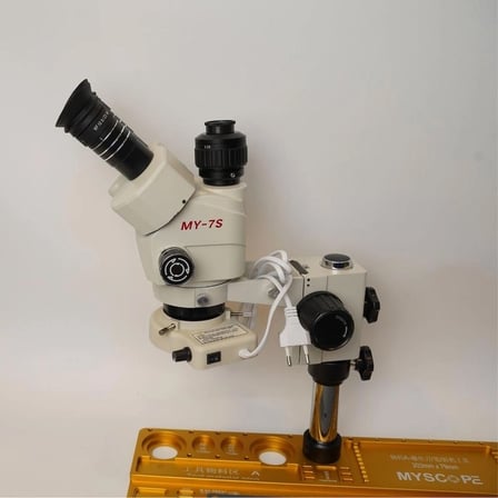 Myscope Td-7s Kamera Yuvalı Profesyonel Trioküler Beyaz Kafa Tamir Mikroskobu ve LED Işıklı Geniş Gold Çalışma Tablası (MY-7S)