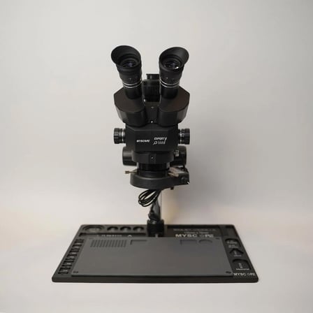 Myscope Td-7s Kamera Yuvalı Profesyonel Trioküler Siyah Kafa Tamir Mikroskobu ve LED Işıklı Geniş Siyah Çalışma Tablası (MY-7S)