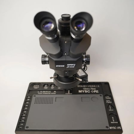 Myscope Td-7s Kamera Yuvalı Profesyonel Trioküler Siyah Kafa Tamir Mikroskobu ve LED Işıklı Geniş Siyah Çalışma Tablası (MY-7S)