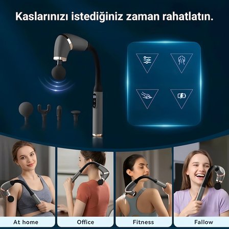 Hilda ZC-2025 Şarjlı Masaj Aleti Derin Doku Masaj Tabancası Boyun Sırt Bel Omuz Bacak Kas Gevşetici Masaj Cihazı