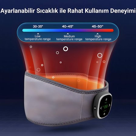 HL-YD02 EMS Isıtmalı Akıllı Bel Masaj Aleti – Dijital Ekranlı, 16 Seviyeli Titreşim ve Isı Terapili Bel Destek Kemeri