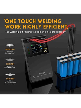 Fnirsi SWM-10 Akıllı Nokta Pil Punta Makinesi | Renkli Ekranlı Taşınabilir 18650 Pil Kaynak Cihazı