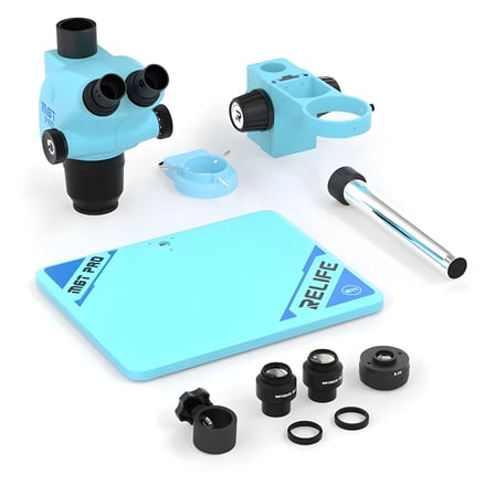 Relife RL-M6T Pro-B11 Trioküler Profesyonel Tamir Mikroskobu- Geniş Alüminyum Tabanlı Beyaz Set (6.5X-65X Zoom)
