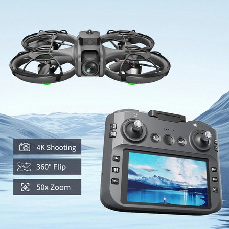 U9 Katlanabilir Mini Drone Ekranlı Kumanda Fırçasız Motor HD Kamera Çift Bataryalı