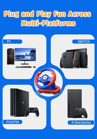 PXN V2 WL Kablosuz Oyun Direksiyonu ve Pedal Seti, Titreşim Destekli Yarış Direksiyonu, PC, PS3, PS4, Switch ve Xbox Uyumlu